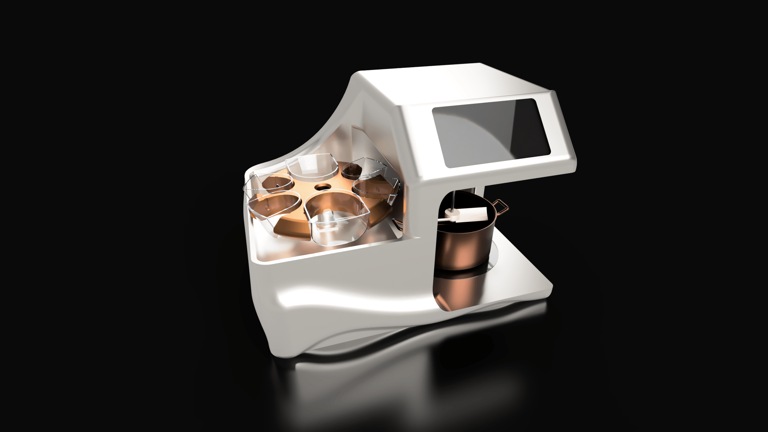 Harmony robot chef — glossy three-quarter view