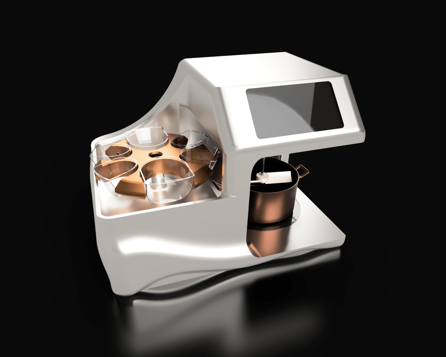 Harmony robot — Culinary premium design with warm copper tones and professional aesthetic